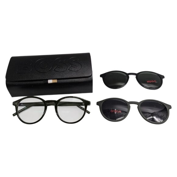 Hugo Boss HG 1330/CS2 Bhp99 Army Green Eyeglasses frame With Clip-On Sunglasses - Picture 2 of 6